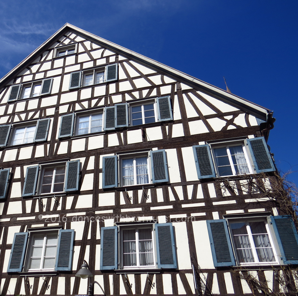 Half-timbered house in a former market area.